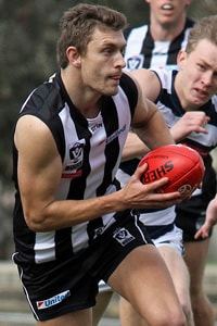 Adam Oxley impressed in the first half in Collingwood's VFL victory over Geelong. Photo: Shane Barrie.
