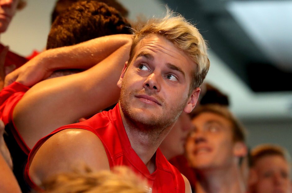 AFL 2017 Media - Melbourne Team Photo Day Simon Goodwin won't guarantee that Jack Watts will play against Saints - ${keywords}