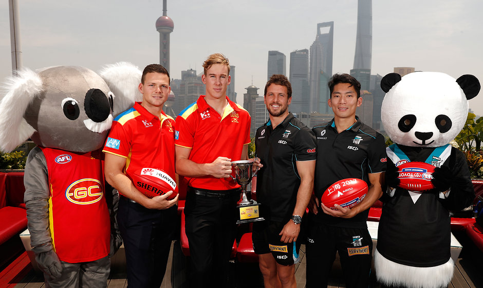 AFL 2017 Media - Shanghai Captain Coach Press Conference Gold Coast and Port Adelaide took AFL to Shanghai last year - AFLX,AFL