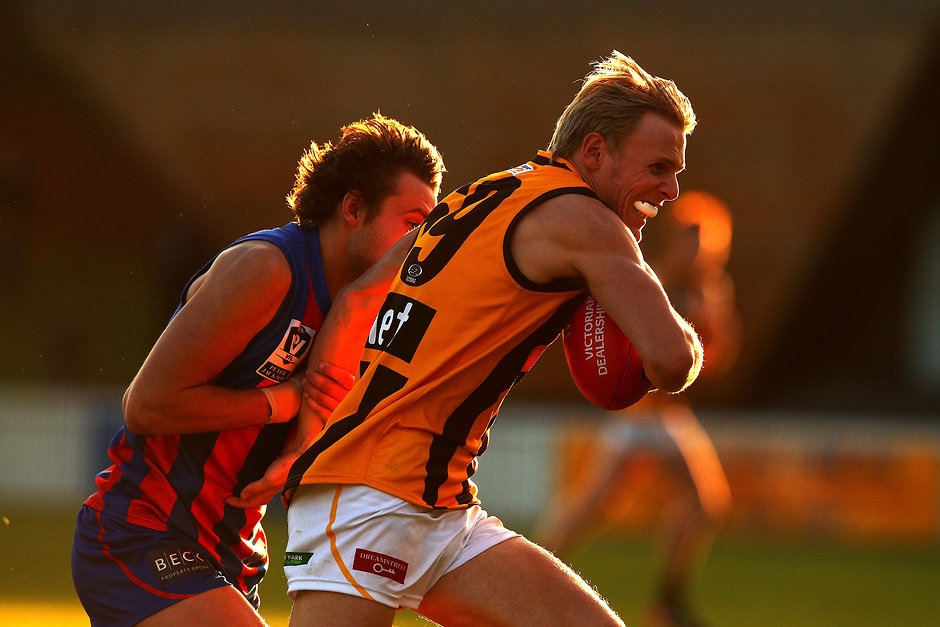 VFL 2017 Round 07 - Port Melbourne v Box Hill Will Langford in action for Box Hill against Port Melbourne - AFL,Around the State Leagues