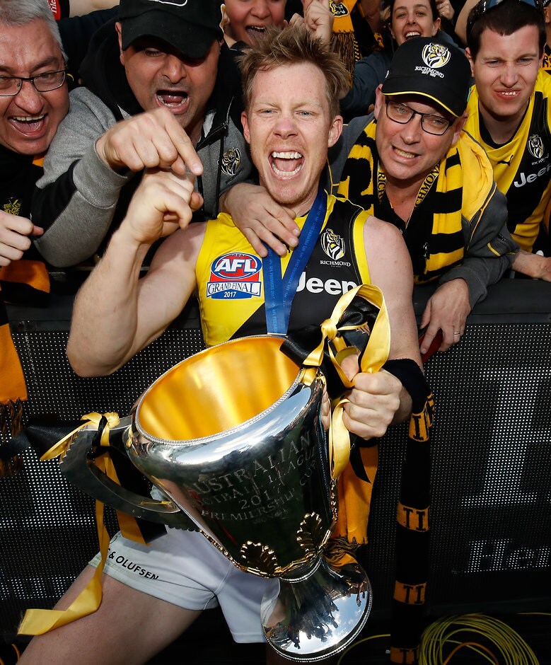 AFL 2017 Toyota AFL Grand Final - Adelaide v Richmond Jack Riewoldt and fans with the spoils of victory - AFL,Grand Final,Richmond Tigers,Adelaide Crows,Damien Hardwick,After the Siren,column