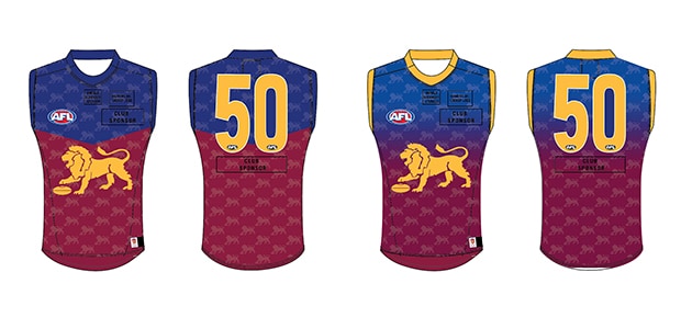 AFL Brisbane Lions Tribal Pattern Custom Name & Number