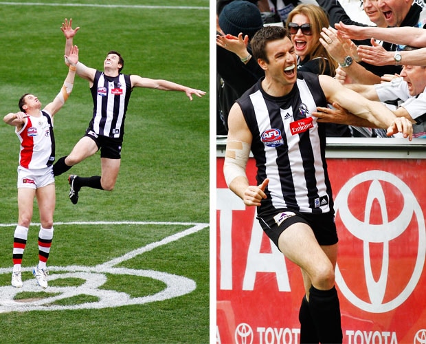 Dean Cox of The West Coast Eagles celebrates kicking a goal