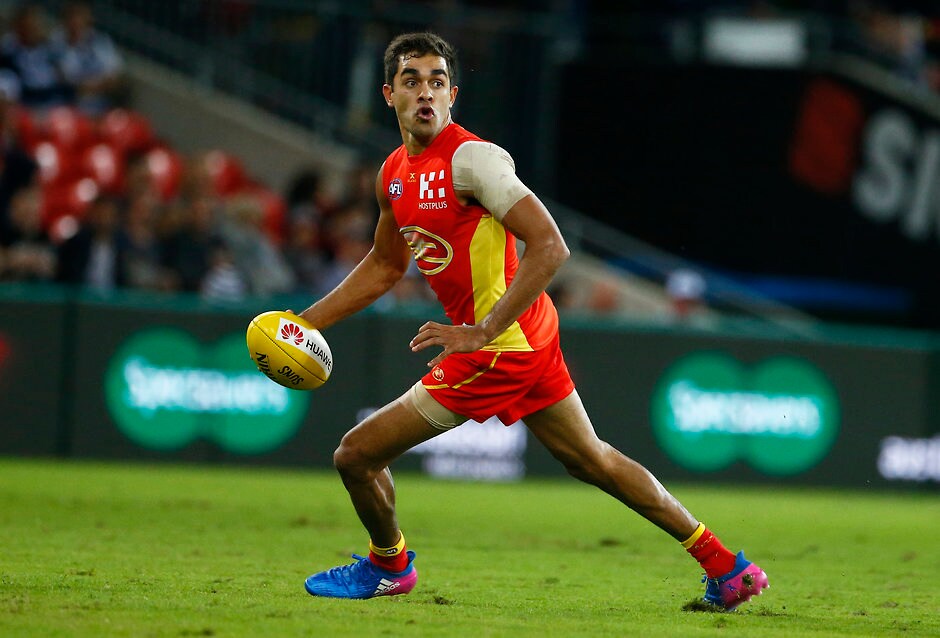 AFL 2017 Round 07 - Gold Coast v Geelong GOLD COAST, AUSTRALIA - MAY 06: Jack Martin of the suns in action during the 2017 AFL round 07 match between the Gold Coast Suns and the Geelong Cats at Metricon Stadium on May 06, 2017 in Gold Coast, Australia. (Photo by Jason O'Brien/AFL Media)