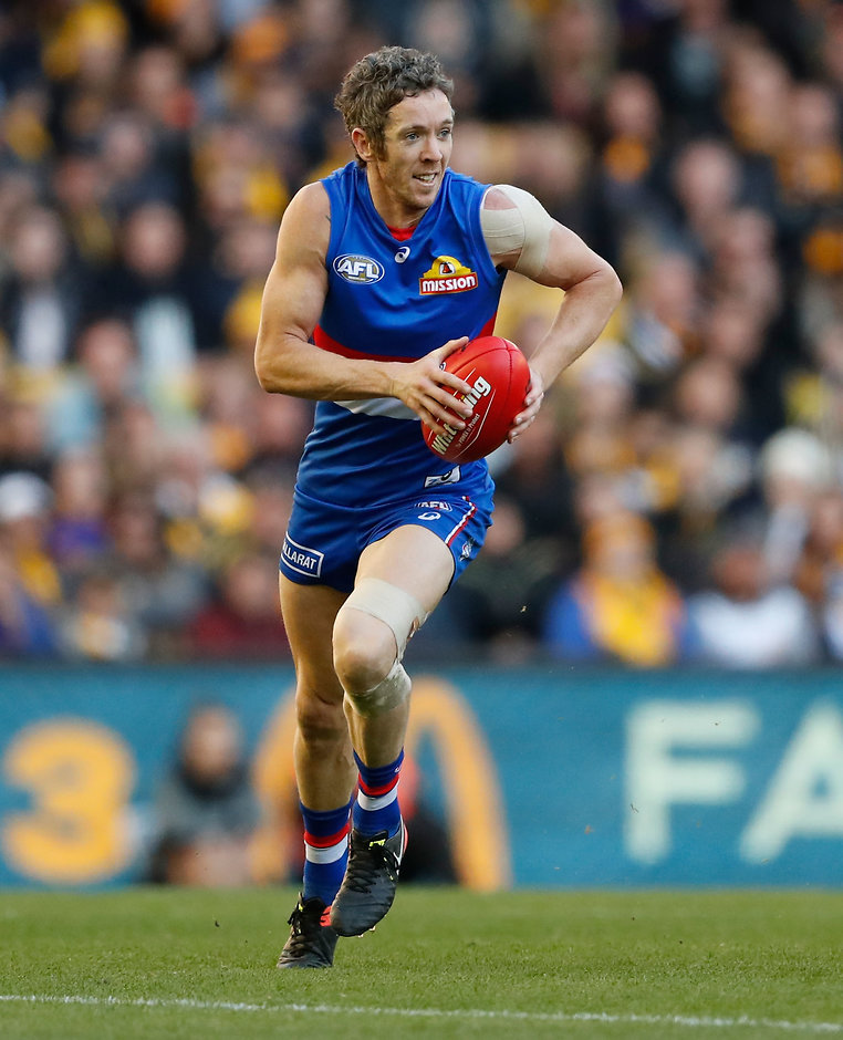 AFL 2017 Round 15 - Western Bulldogs v West Coast MELBOURNE, AUSTRALIA - JULY 01: Robert Murphy of the Bulldogs in action during the 2017 AFL round 15 match between the Western Bulldogs and the West Coast Eagles at Etihad Stadium on July 01, 2017 in Melbourne, Australia. (Photo by Adam Trafford/AFL Media)