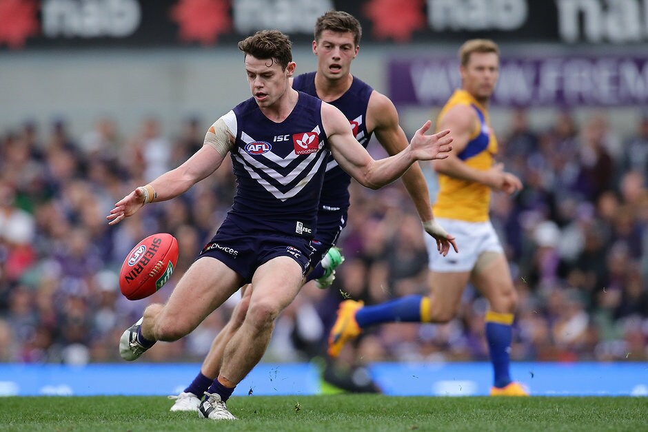 AFL 2017 Round 17 - Fremantle v West Coast The first Western Derby at Optus Stadium is on track to set a crowd record for an AFL game in Perth. - Fremantle,Fremantle Dockers