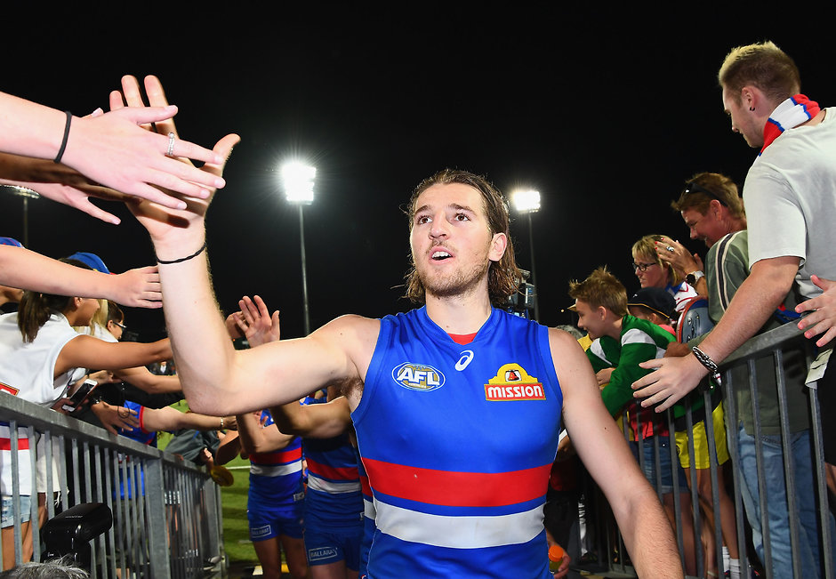 AFL 2017 Round 18 - Western Bulldogs v Gold Coast Marcus Bontempelli has won his second best and fairest - AFL,Western Bulldogs,Marcus Bontempelli,Jason Johannisen,Jack Macrae,Caleb Daniel,Lewis Young