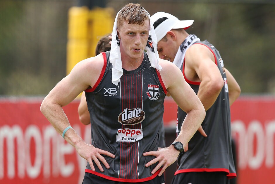 AFL 2017 Training - St Kilda 151117 MELBOURNE, AUSTRALIA - NOVEMBER 15: Ray Connellan of the Saints in action during the St Kilda Saints open training session at the Linen House Centre on November 15, 2017 in Melbourne, Australia. (Photo by Michael Dodge/AFL Media)
