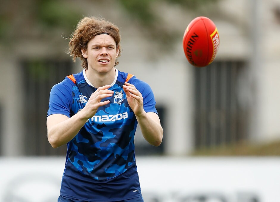 AFL 2017 Training - North Melbourne 041217 Ben Brown, pictured in December, was among four Kangas who hit the track for an impromptu session - AFL,North Melbourne Kangaroos