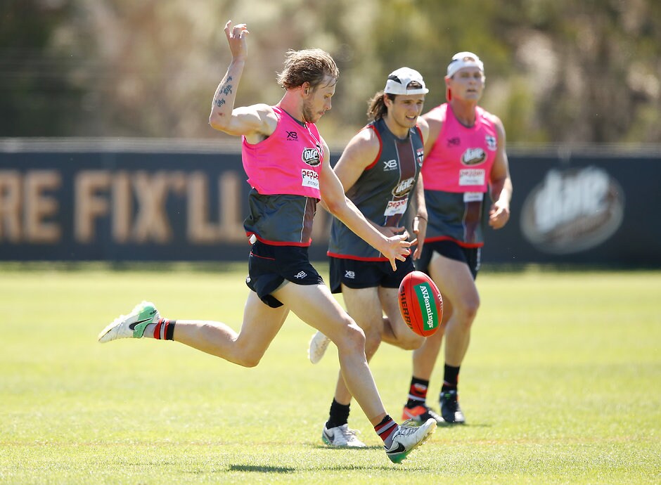 AFL 2017 Training - St Kilda 151217 MELBOURNE, AUSTRALIA - DECEMBER 15: Jimmy Webster of the Saints in action during the St Kilda Saints open training session at Linen House Centre on December 15, 2017 in Melbourne, Australia. (Photo by Adam Trafford/AFL Media)