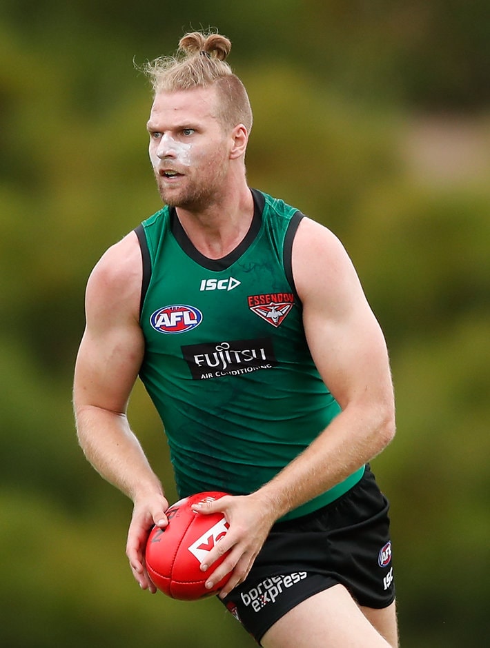 AFL 2018 Training - Essendon 120118 Jake Stringer has spent most of the pre-season training with the midfield - AFL,Essendon Bombers,Michael Hurley,Jake Stringer,Adam Saad,Michael Hartley,Mitch Brown,Jordan Ridley,Joe Daniher,Patrick Ambrose,Cale Hooker