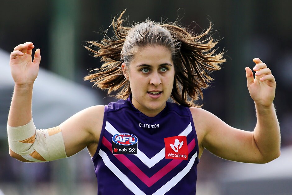 AFLW 2018 Rd 03 - Fremantle v Melbourne Dockers midfielder Gabby O'Sullivan - AFLW,AFLX,Fremantle Dockers,Gabby O'Sullivan