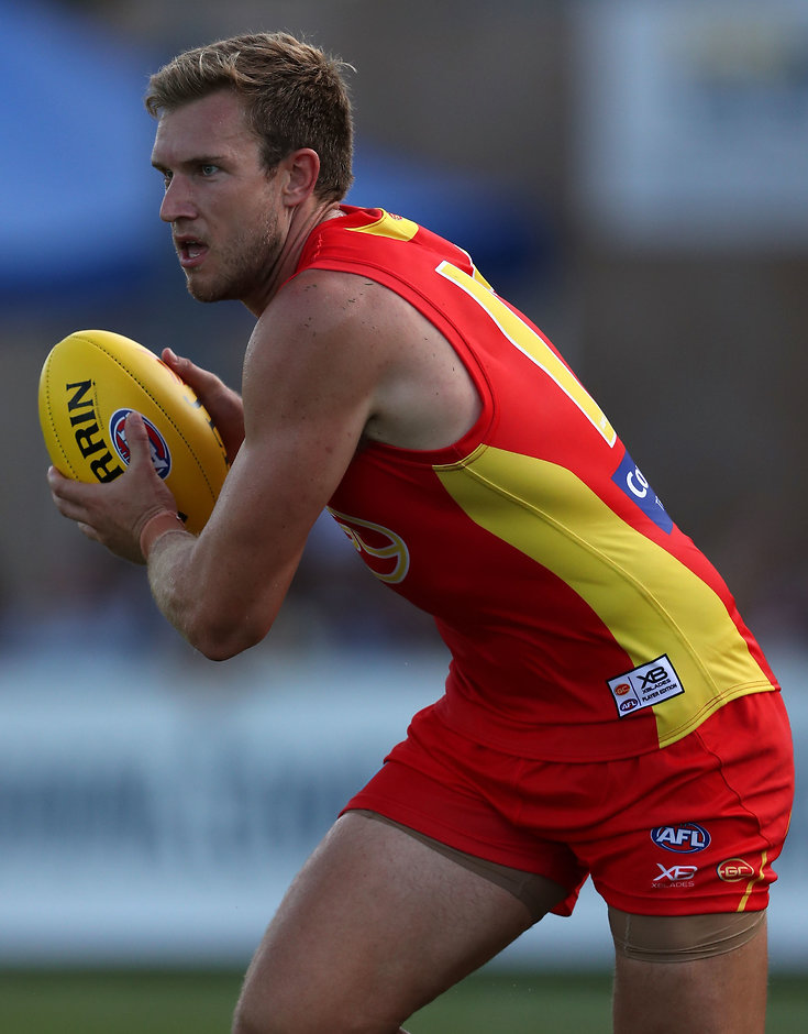 AFL 2018 JLT Community Series - Gold Coast v Geelong - Sean Lemmens,Sam Day,Peter Wright,Tom Lynch,Stuart Dew,JLT Series