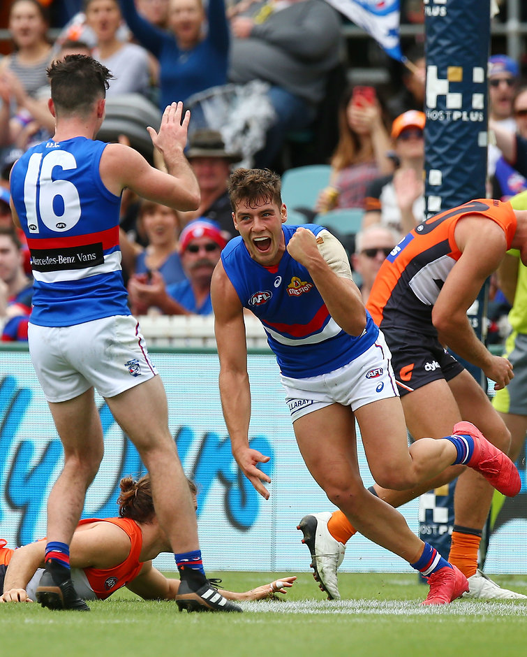 AFL 2018 Round 01 - GWS Giants v Western Bulldogs Greene v Dunkley battle is shaping up to be a key talking point of Sunday’s crucial clash. We’ll be eagerly awaiting that first bounce. - Western Bulldogs,GWS Giants