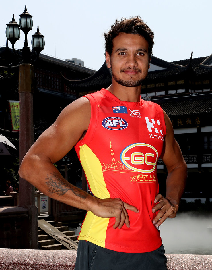 AFL 2018 Media - Gold Coast Suns in Shanghai 160518 Callum Ah Chee poses at the Yu Garden in Shanghai on Wednesday - AFL,Gold Coast Suns,Callum Ah Chee