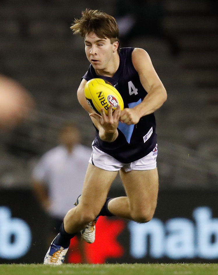AFL 2018 U18 Championships - Vic Metro v SA 040718 Inside midfielder Rhylee West will follow in the footsteps of father Scott, drafted to the Bulldogs as a father-son selection. - Draft,Scott West
