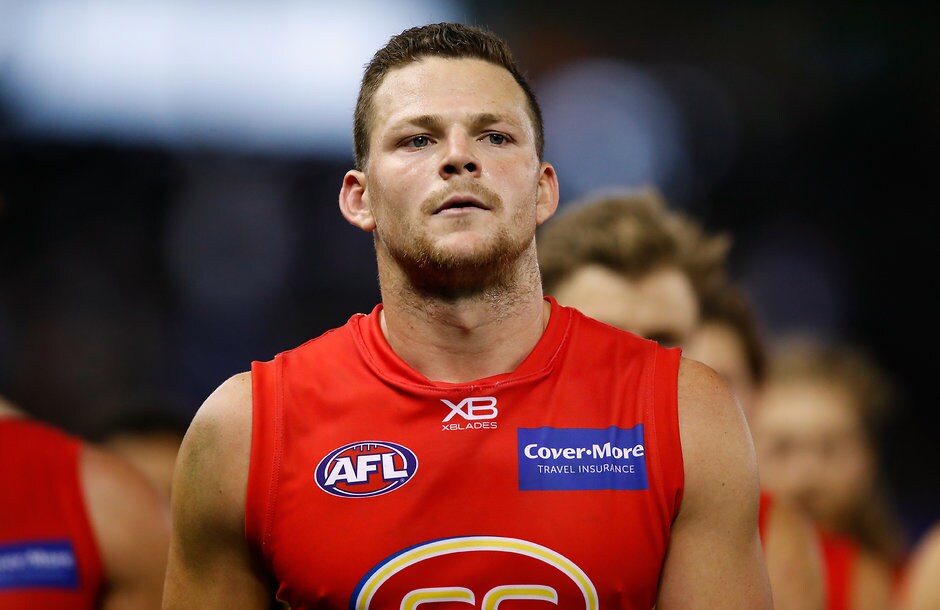 AFL 2018 Round 16 - North Melbourne v Gold Coast - Steven May,Alex Sexton