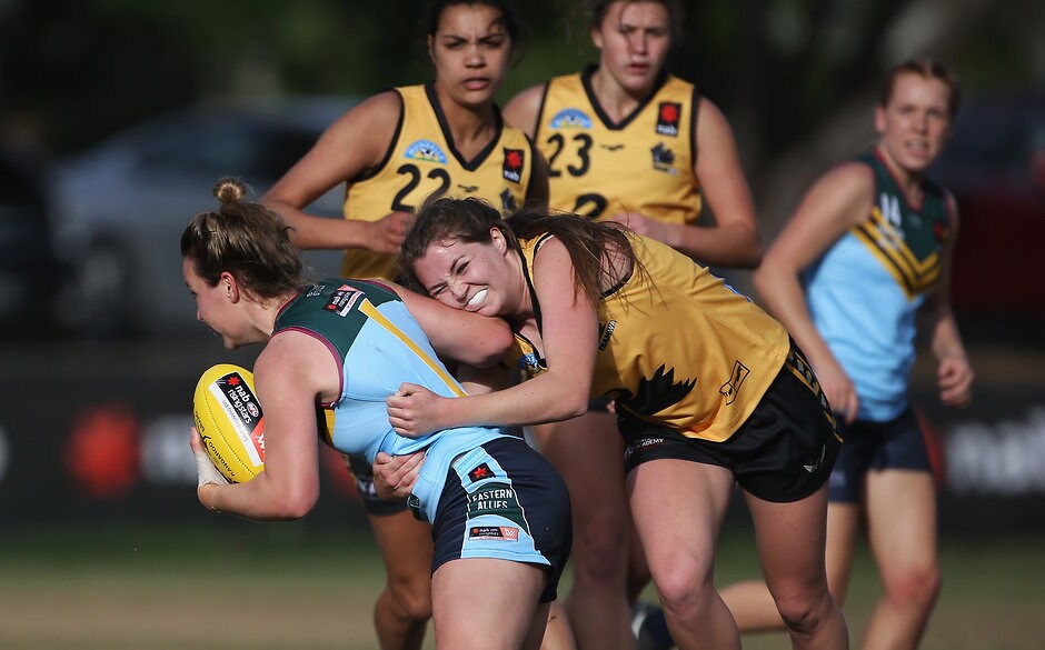 AFLW 2018 U18 Championships - Western Australia v Eastern Allies WA recorded its first win of the NAB AFLW Under-18 Championships on Wednesday. - Fremantle,Fremantle Dockers