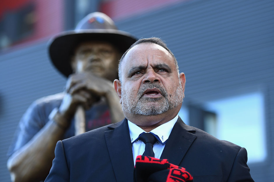 AFL 2018 Media - Michael Long Statue Unveiling Essendon champion Michael Long - AFL,Essendon Bombers,Michael Long