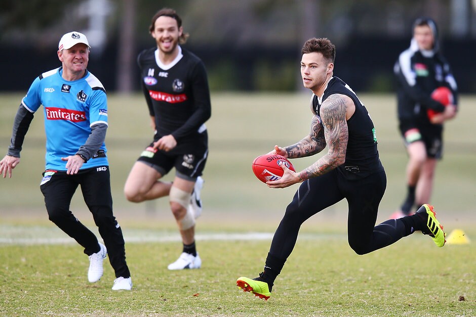 AFL 2018 Training - Collingwood 260718 Jamie Elliott in action at training - Collingwood Magpies,AFL