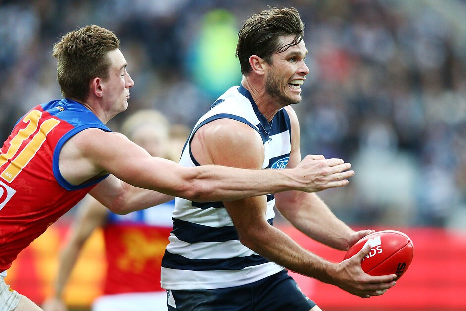 AFL 2018 Round 19 - Geelong v Brisbane Tom Hawkins has more success against the Lions than any other club. - Geelong Cats,Brisbane Lions