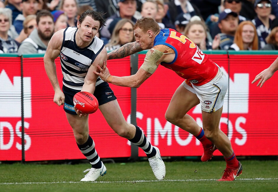 AFL 2018 Round 19 - Geelong v Brisbane Patrick Dangerfield is ready for a dog fight against Brisbane. - Geelong Cats,Brisbane Lions,Patrick Dangerfield
