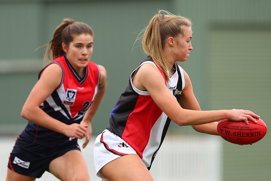 VFLW 2018 Round 14 - Darebin v Southern Saints Peta Searle's side has claimed their fifth straight win after seeing off Darebin in a slog at Sandringham. - St Kilda Saints,AFLW