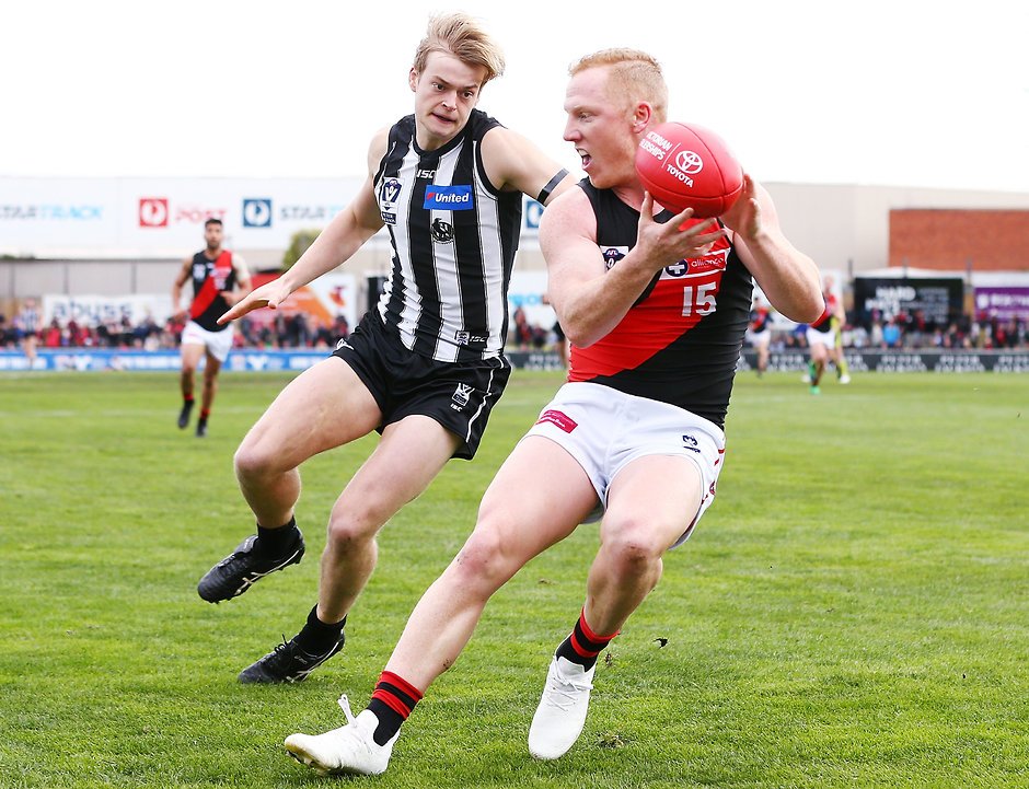 VFL 2018 Qualifying Finals - Collingwood v Essendon Josh Green booted five goals for the Bombers - AFL,Around the State Leagues,Adelaide Crows,Brisbane Lions,Carlton Blues,Collingwood Magpies,Essendon Bombers,Fremantle Dockers,Geelong Cats,GWS Giants,Hawthorn Hawks,Melbourne Demons,North Melbourne Kangaroos,Port Adelaide Power,Sydney Swans,West Coast Eagles,Western Bulldogs,Gold Coast Suns,St Kilda Saints,Richmond Tigers,WAFL,SANFL,NEAFL,VFL
