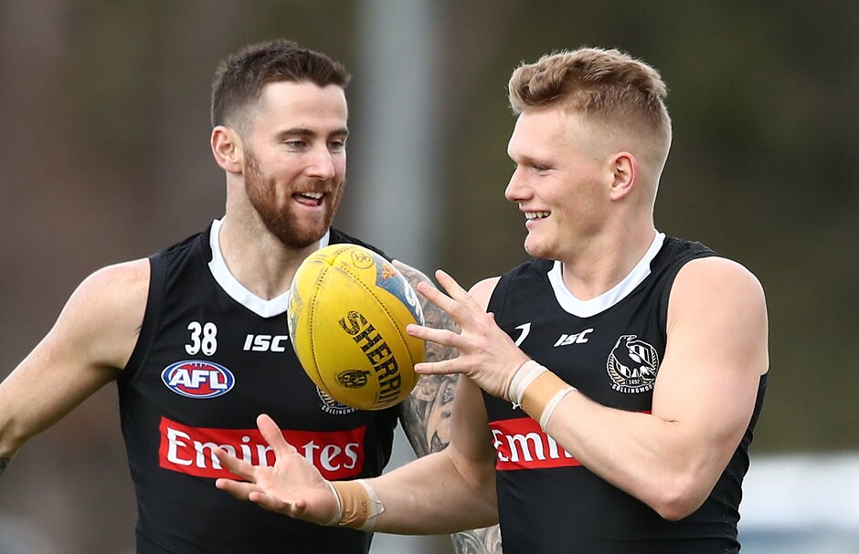 AFL 2018 Training - Collingwood 060918 Jeremy Howe and Adam Treloar are two big inclusions for the Magpies - AFL,Collingwood Magpies,West Coast Eagles