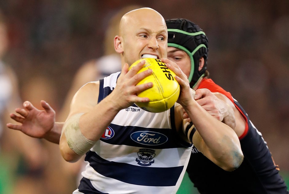 AFL 2018 First Elimination Final - Melbourne v Geelong Gary Ablett carried the injury into Friday night's elimination final. - Geelong Cats,Gary Ablett