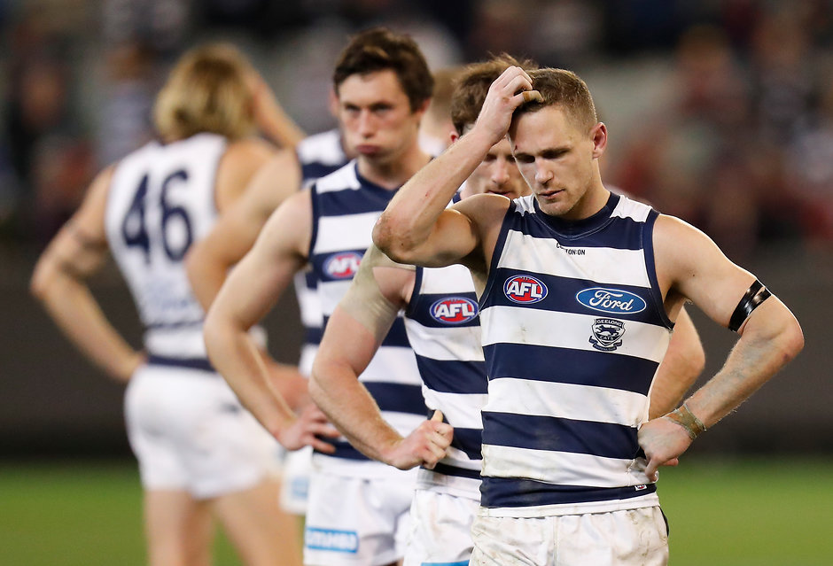 AFL 2018 First Elimination Final - Melbourne v Geelong Joel Selwood scratches his head after last year's elimination final shocker - AFL,Geelong Cats,Chris Scott,Tag-Opinion