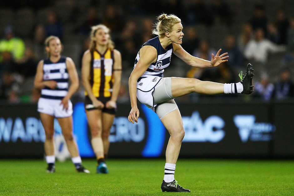 VFLW 2018 Grand Final - Hawthorn v Geelong Kate Darby will be a key forward target for the Cats in 2019 - Geelong Cats