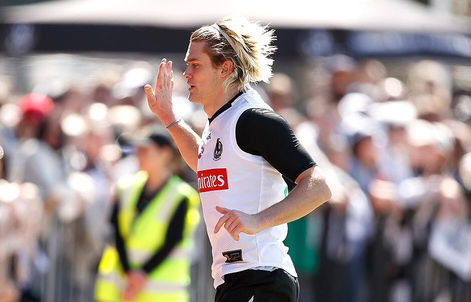 AFL 2018 Training - Collingwood 270918 Will Darcy Moore put up his hand to fill the key position gap at Collingwood, or will he head to Sydney? - AFL,Collingwood Magpies,Grand Final,Nathan Buckley