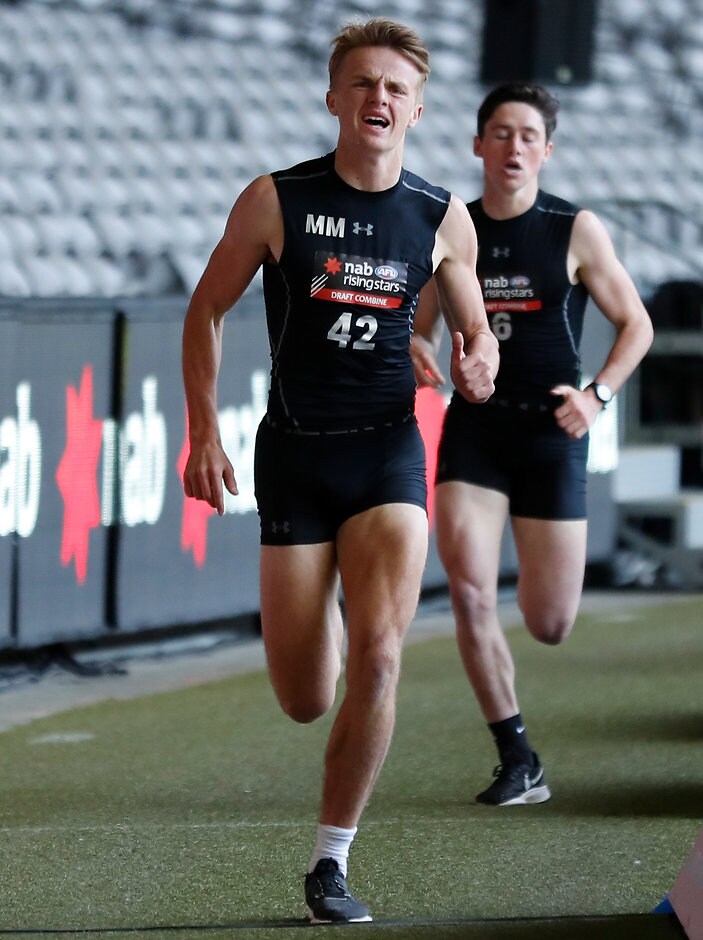 AFL 2018 Media - AFL Draft Combine Day 3 Jacob Kennerley won the 2km time trial at the AFL draft combine earlier this year - Geelong Cats