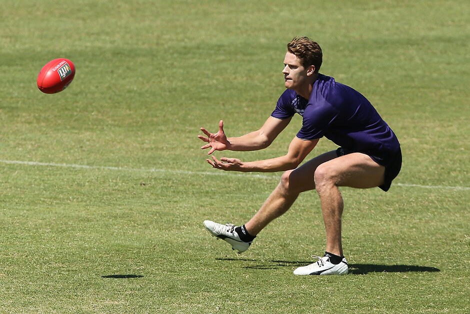 AFL 2018 Training - Fremantle 261118 Dockers forward Matt Taberner - AFL,Fremantle Dockers,Matt Taberner,Alex Pearce