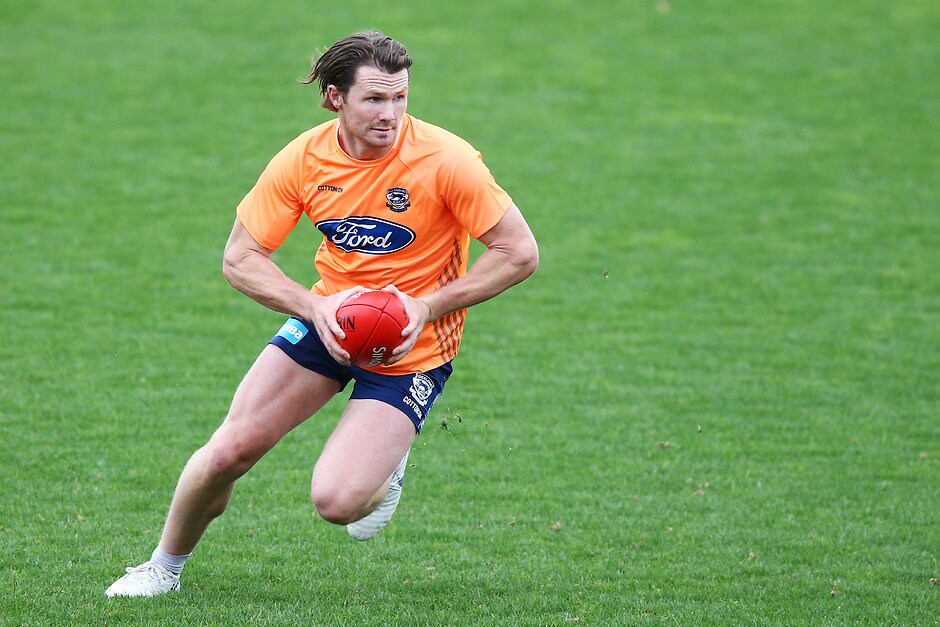 AFL 2018 Training - Geelong 271118 Patrick Dangerfield has a pep in his step this pre-season. - Geelong Cats,Patrick Dangerfield