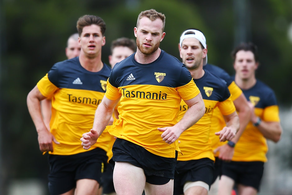 AFL 2018 Media - Hawthorn Training and Media Opportunity 031218 Tom Mitchell leads the field at Hawks training - AFL,Tom Mitchell,Hawthorn Hawks