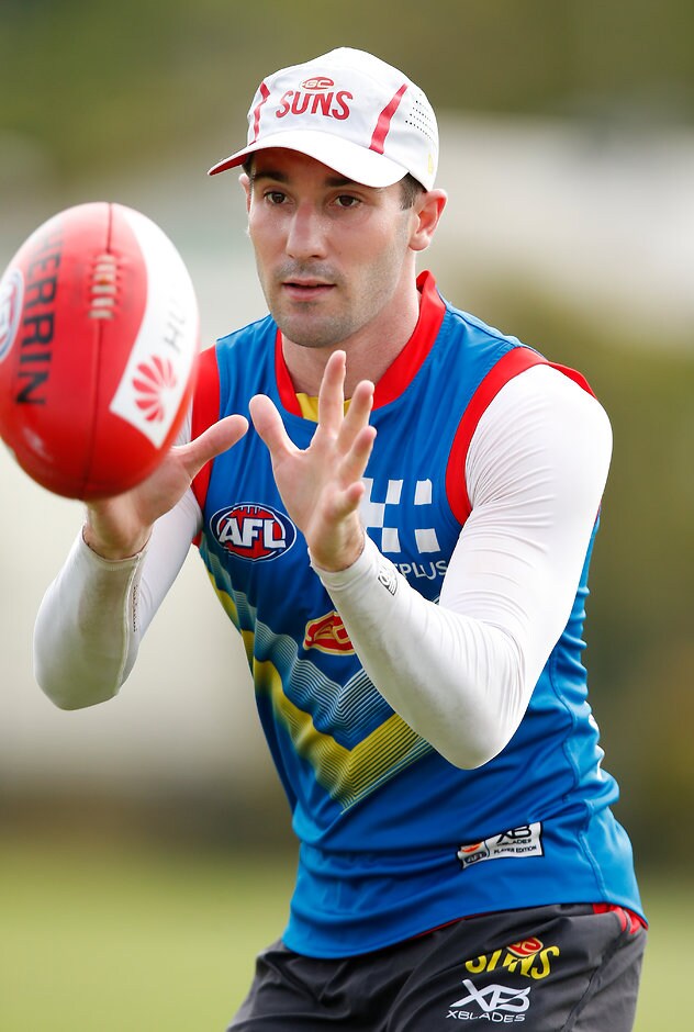 AFL 2018 Training - Gold Coast 131218 GOLD COAST, AUSTRALIA - DECEMBER 13: Corey Ellis of the Suns in action during the Gold Coast Suns training session at Metricon Stadium on December 13, 2018 on the Gold Coast, Australia. (Photo by Adam Trafford/AFL Media)