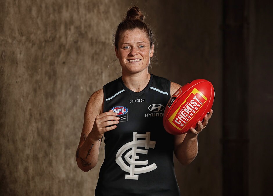 AFLW 2019 Portraits - Carlton Captain Brianna Davey is set to be pushed forward this season - AFLW,Brianna Davey,Carlton Blues,Darcy Vescio,Tayla Harris