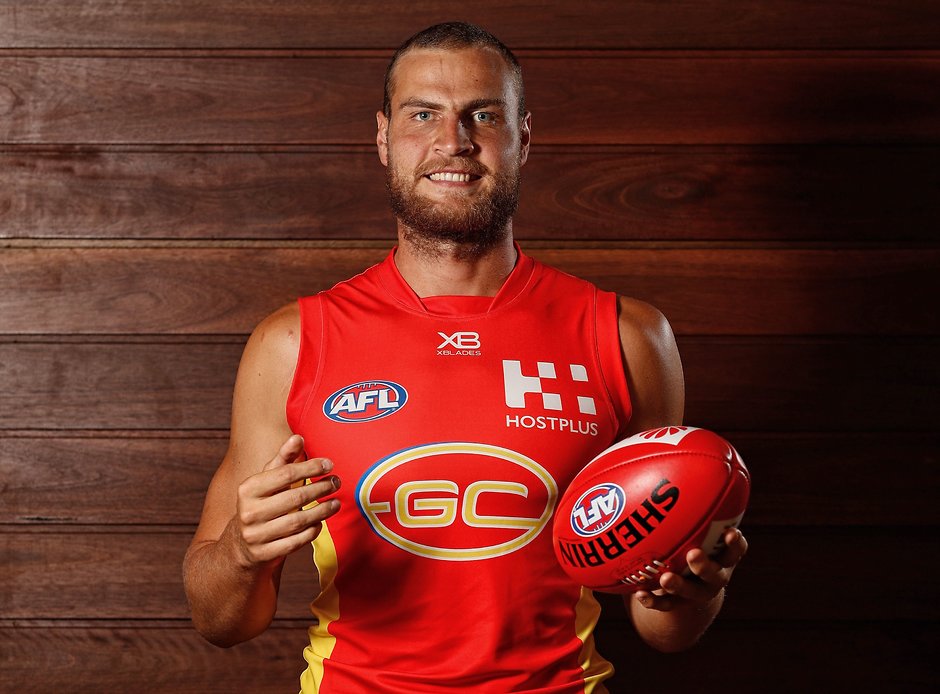 AFL 2019 Portraits - Gold Coast Suns GOLD COAST, AUSTRALIA - JANUARY 24: Jarrod Witts of the Suns poses for a photograph during the Gold Coast Suns 2019 official team photo day at Metricon Stadium on January 24, 2019 on the Gold Coast, Australia. (Photo by Michael Willson/AFL Media)