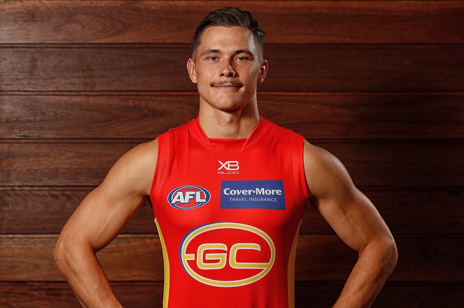AFL 2019 Portraits - Gold Coast Suns GOLD COAST, AUSTRALIA - JANUARY 24: Ben Ainsworth of the Suns poses for a photograph during the Gold Coast Suns 2019 official team photo day at Metricon Stadium on January 24, 2019 on the Gold Coast, Australia. (Photo by Michael Willson/AFL Media)