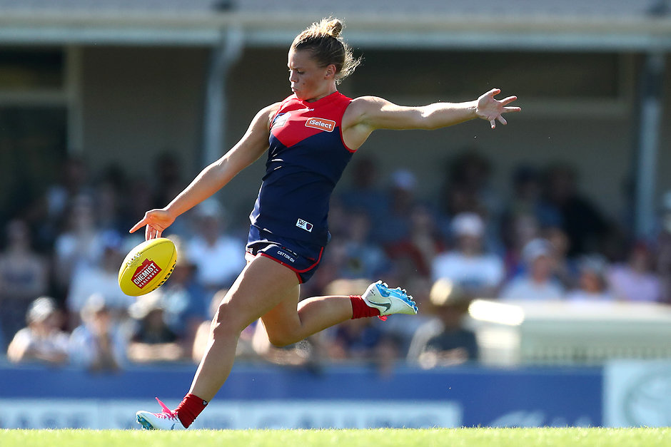 AFLW 2019 Round 04 - Melbourne v North Melbourne Melbourne star Maddie Gay will feature for Casey in tomorrow's practice match (Photo by Kelly Defina/Getty Images)