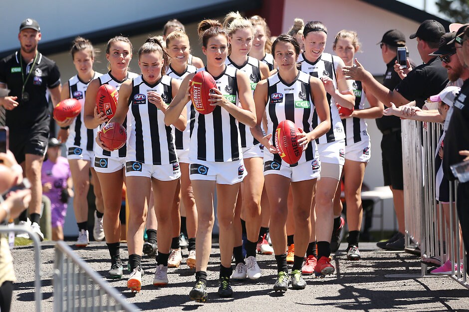 Female participation in Aussie Rules footy has increased markedly in recent years - Collingwood Magpies
