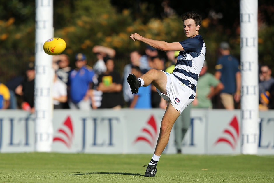 AFL 2019 JLT Community Series - West Coast v Geelong Clark has played his way to a likely round one start. - Geelong Cats,Jordan Clark