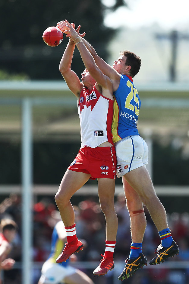 AFL 2019 JLT Community Series - Sydney v Gold Coast - Sam Collins,Jack Hombsch