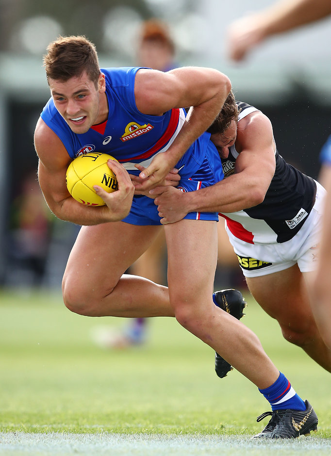 AFL 2019 JLT Community Series - Western Bulldogs v St Kilda Josh Dunkley, along with Jack Macrae (29 possessions each) led the way in the midfield. (Photo: AFL Media) - Western Bulldogs