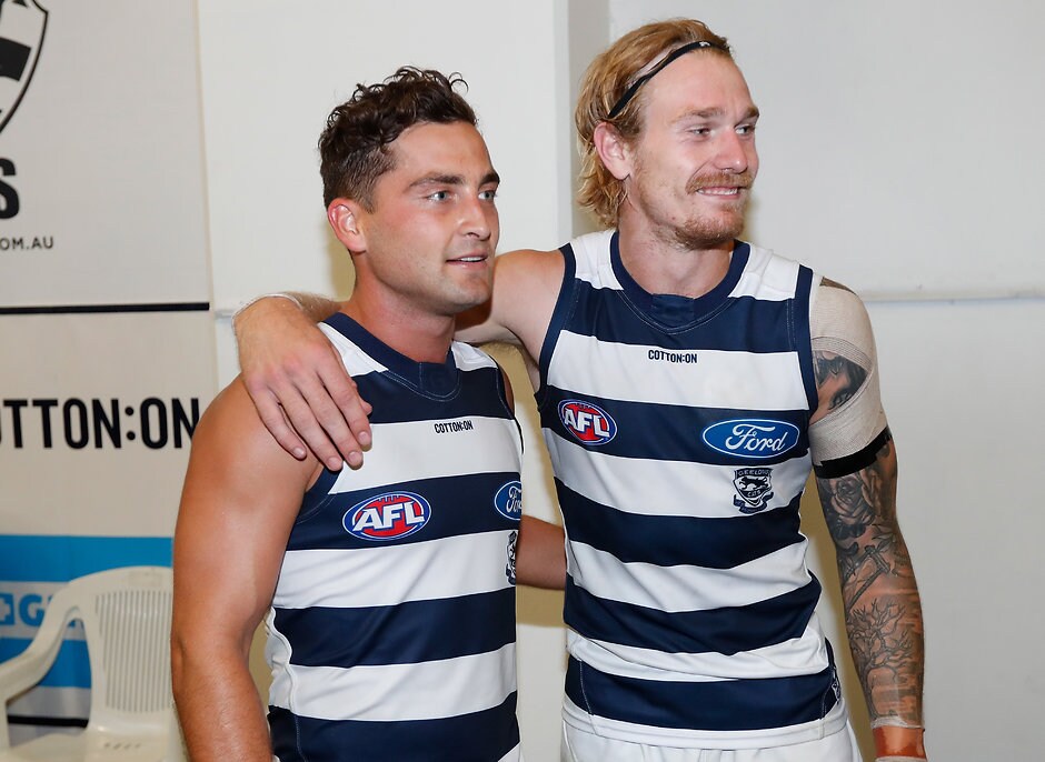AFL 2019 Round 01 - Collingwood v Geelong Tom Stewart has produced some huge numbers to start the year. - Geelong Cats,Tom Stewart