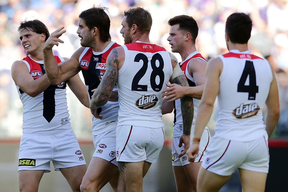AFL 2019 Round 03 - Fremantle v St Kilda St Kilda will hope to claim one more win at Marvel Stadium this season when they face Fremantle. - St Kilda Saints,Fremantle Dockers