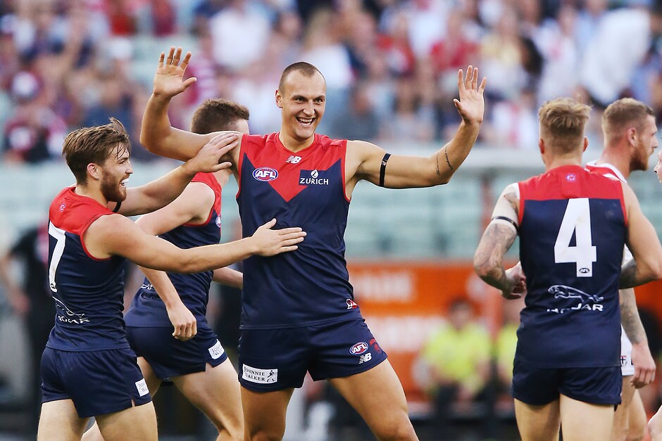 AFL 2019 Round 05 - Melbourne v St Kilda Braydon Preuss is looking to develop his forward craft. (Photo by Michael Dodge/Getty Images)