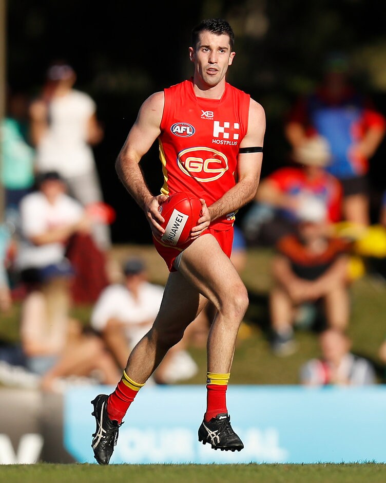AFL 2019 Round 13 - Gold Coast v St Kilda TOWNSVILLE, AUSTRALIA - JUNE 15: Corey Ellis of the Suns in action during the 2019 AFL round 13 match between the Gold Coast Suns and the St Kilda Saints at Riverway Stadium on June 15, 2019 in Townsville, Australia. (Photo by Michael Willson/AFL Photos)